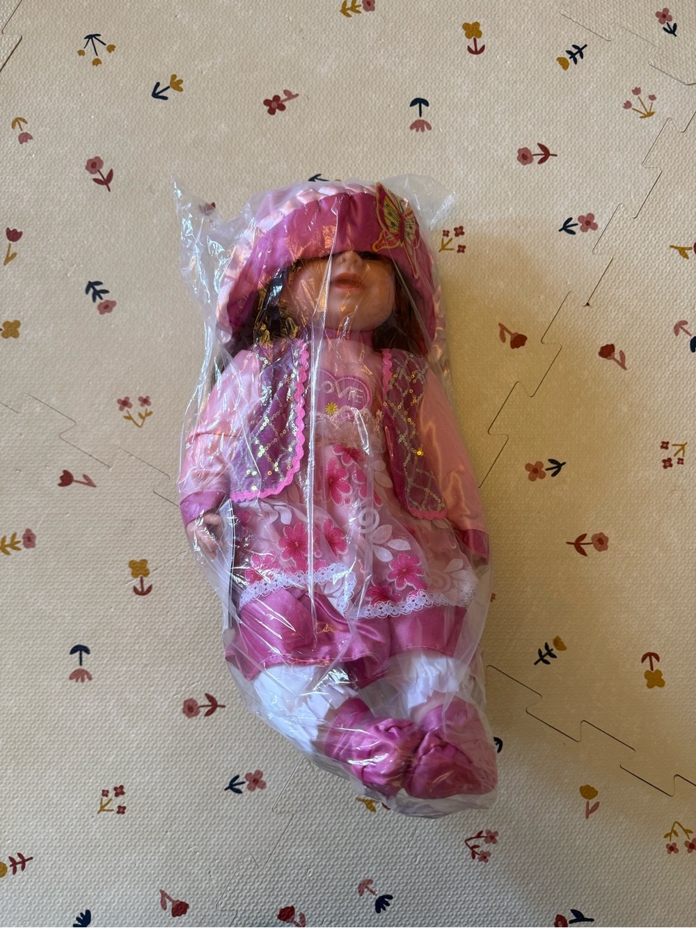 Cathy Doll - Pink Floral Dress Baby Doll with Matching Hat
